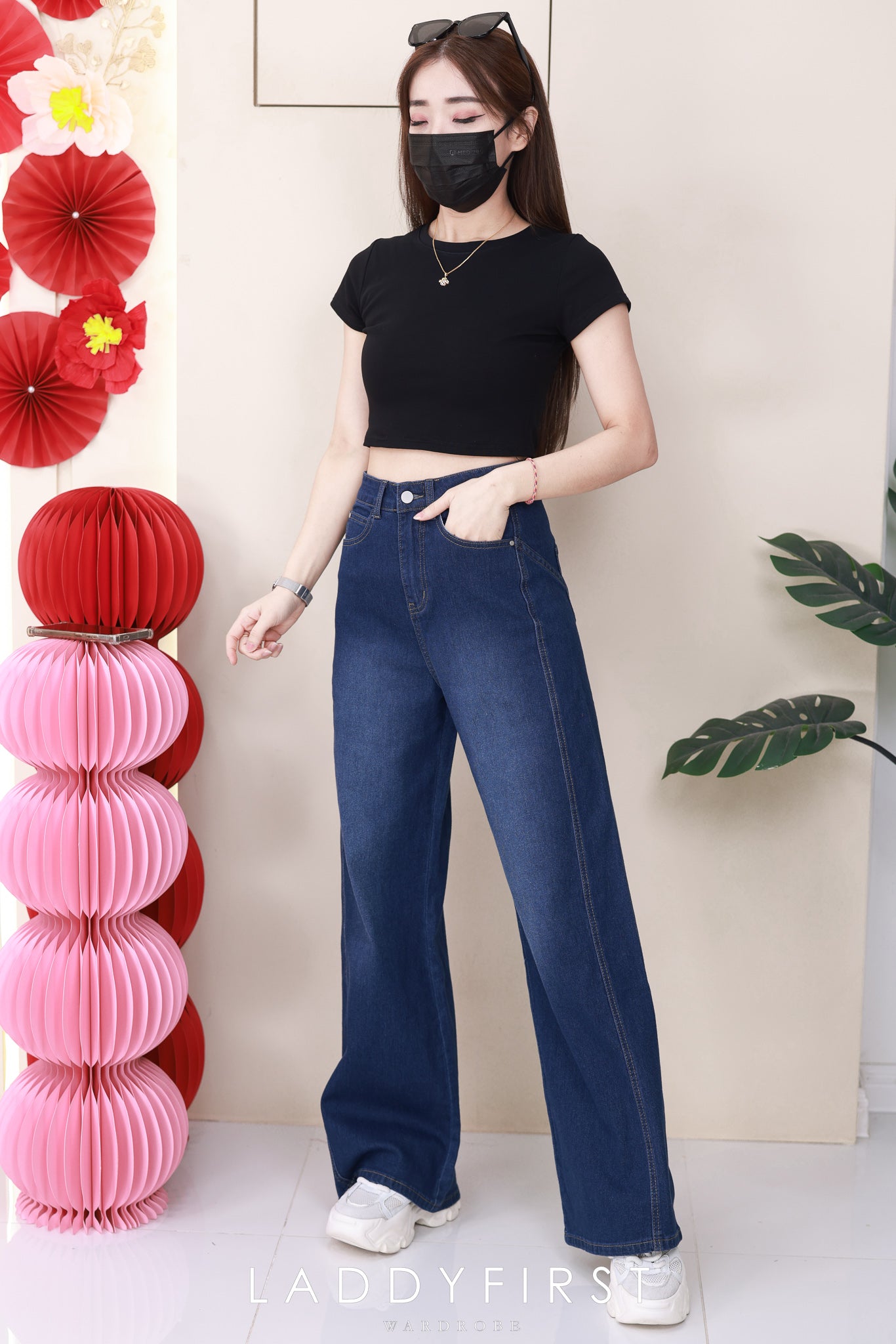 【L574163】高品质COTTON JEANS气质直筒阔脚牛仔百搭长裤，有口袋 ❤️❤️ 【A-R1-C1】