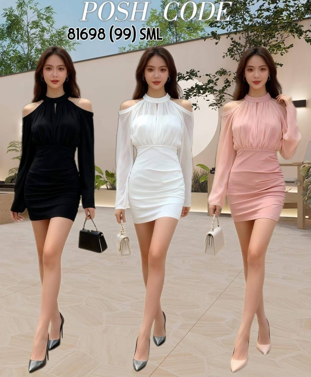 【D81698 / 65170】高品质高端气质西装拼接网纱露肩连身裙子 ❤❤ 【B-R1-C6】