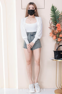 【S6160】高品质COTTON JEANS牛仔弹力日常简约高腰百搭短裤，有口袋 ❤️❤️ 【A-R2-C5】