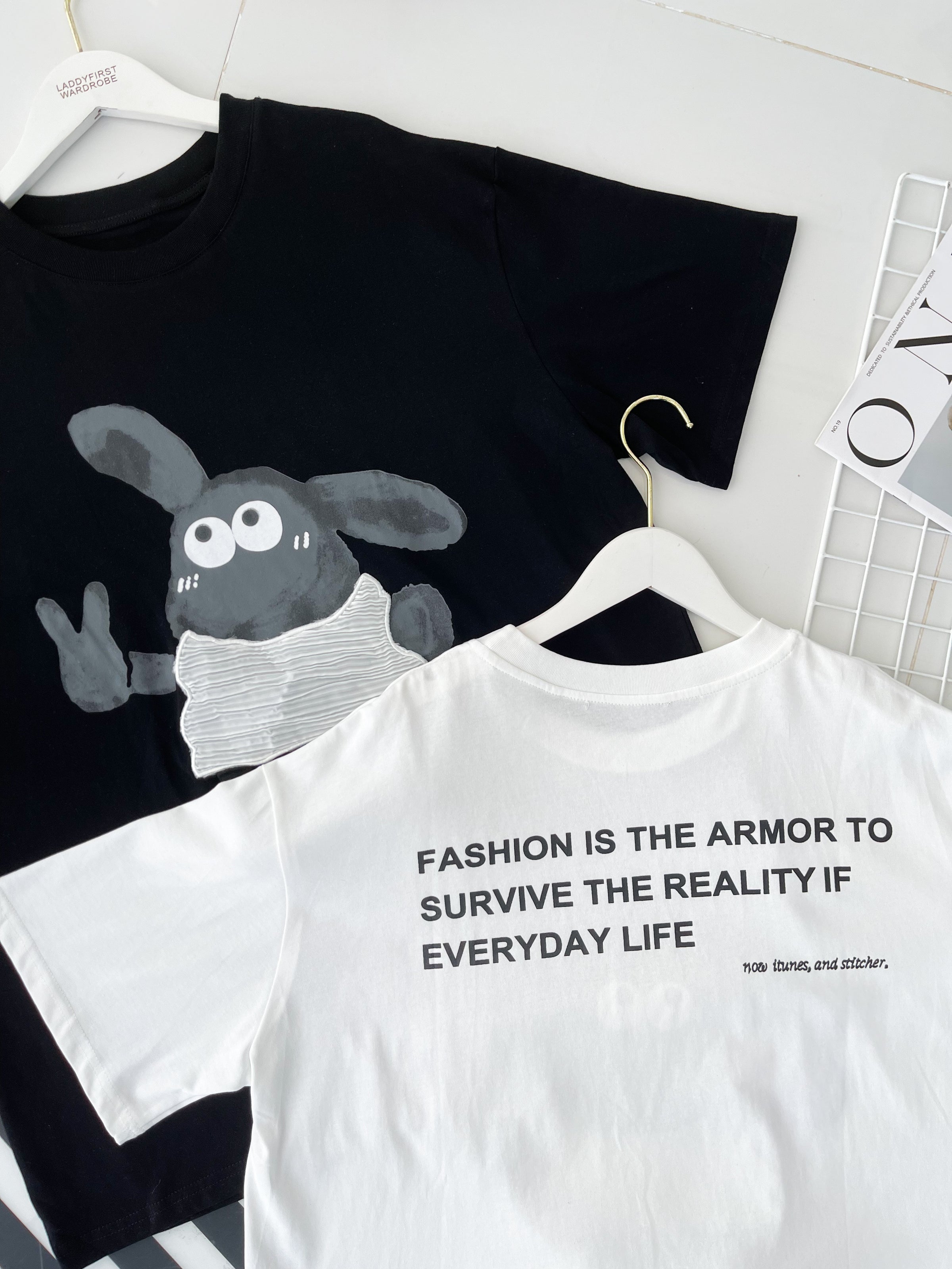 【O3020】高品质立体卡通小羊🐑纯棉Oversized 上衣 ❤️❤️【A-RU3】
