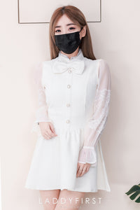 【D81620 / 37392】高品质高端洋气甜美蝴蝶结设计小香风连身裙子，内层有里布短裤❤️❤️ 【B-R1-C4】