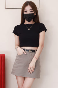 【S9546】高品质简约高腰显瘦A字牛仔百搭裙子，内层有里布短裤有口袋 ❤️❤️【D-R3-C3】