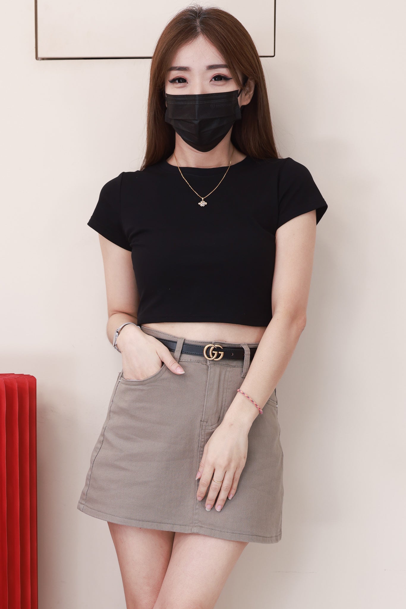 【S9546】高品质简约高腰显瘦A字牛仔百搭裙子，内层有里布短裤有口袋 ❤️❤️【D-R3-C3】