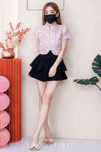 【S68135】【LFW独家小圆饼】【直播间搭配】双层蛋糕百褶荷叶边高腰显瘦西装裙子，内层防走光短裤 ❤️❤️ 【C-R3-C5】