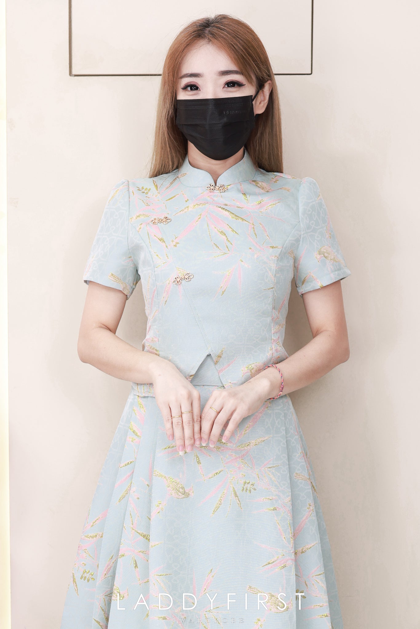 【SS614】【补厂家现货⚡⚡】高品质两件式高级感国风新中式马面裙提花旗袍套装 旗袍上衣➕马面长裙，有口袋 ❤️❤️