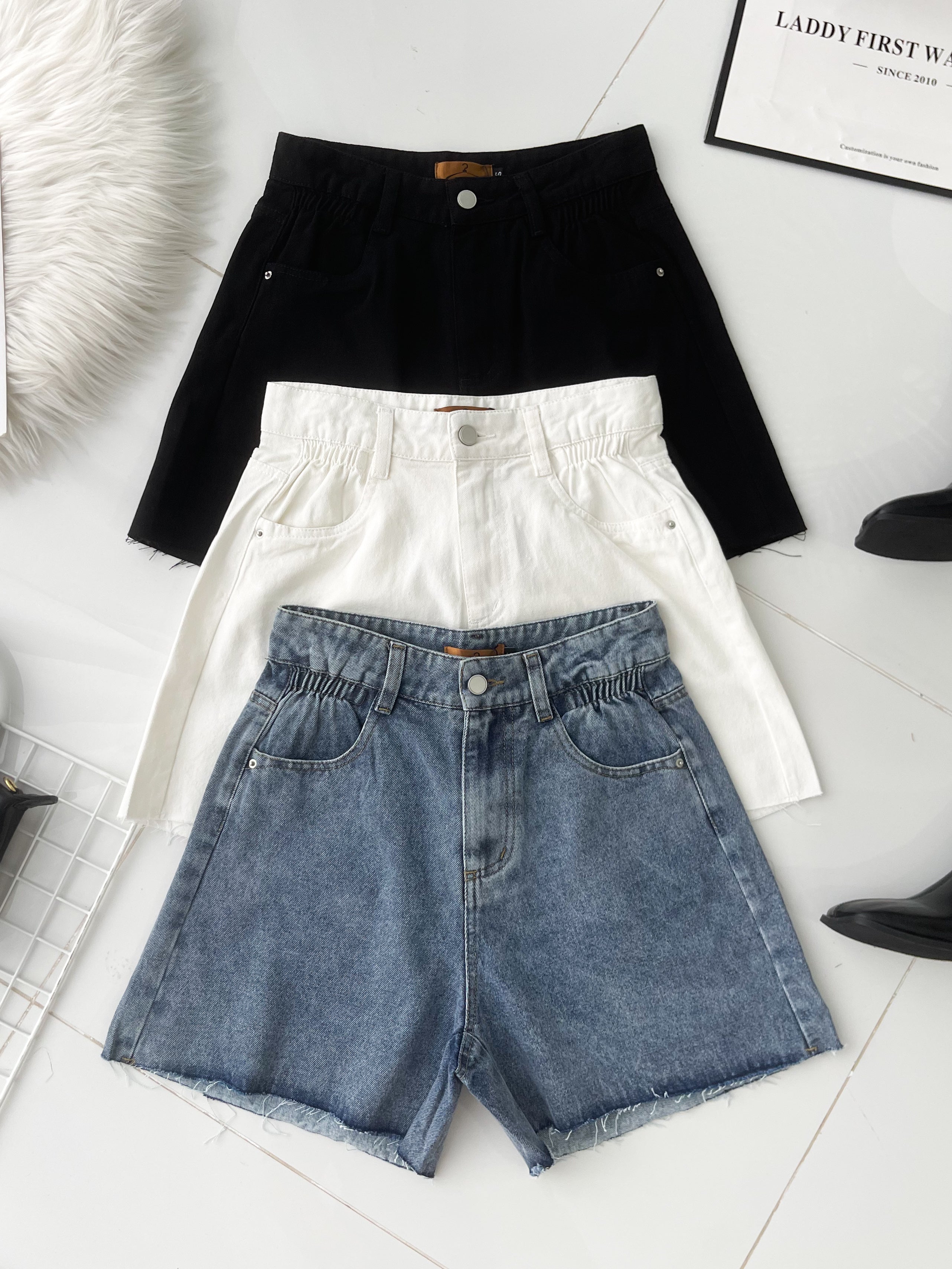 【S121573】高品质简约日常休闲百搭牛仔短裤，有口袋 ❤️❤️
