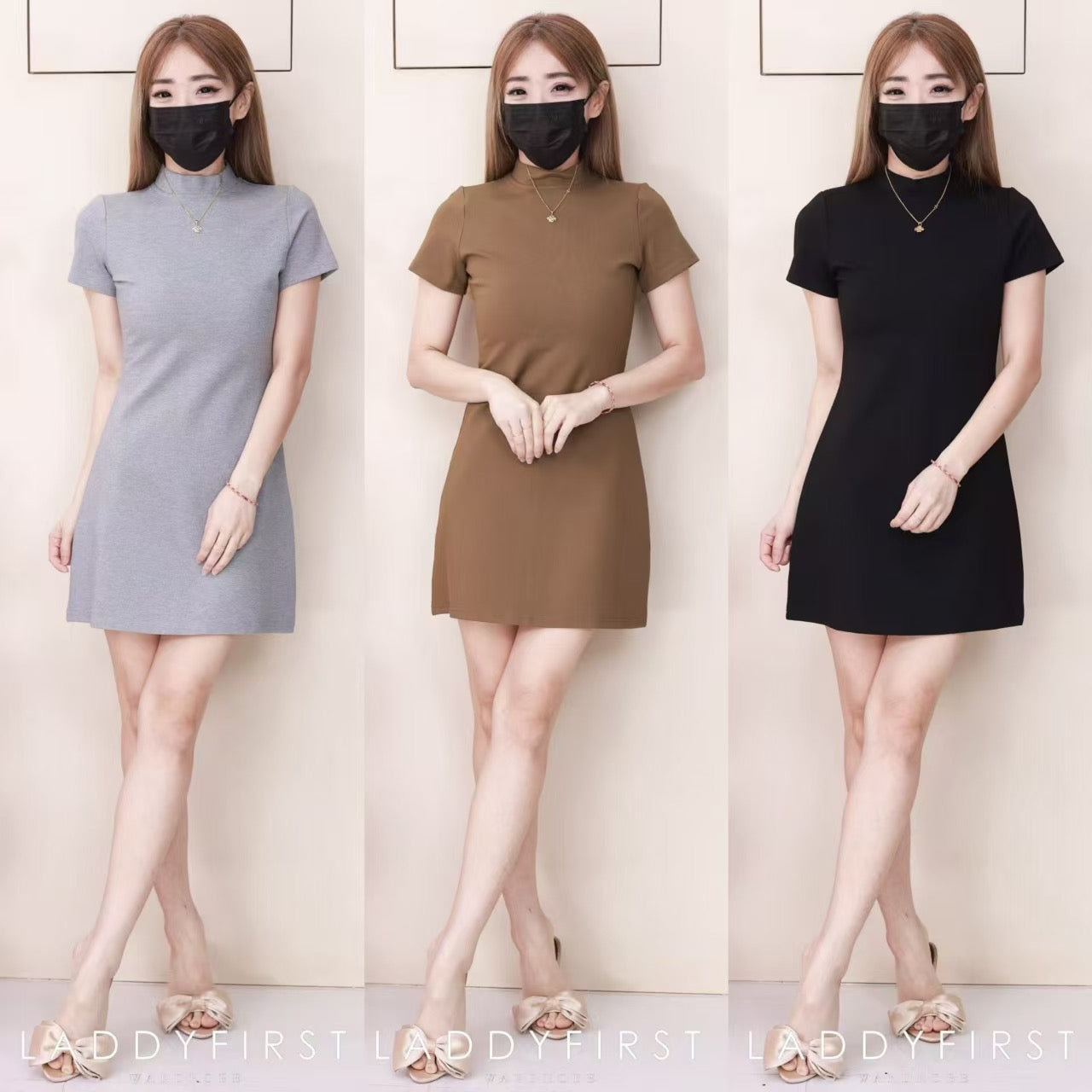 【D2616】高品质厚实罗马修身显腰型简约百搭连身裙子 ❤️❤️