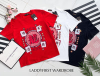 【O2316】2024新款「龍」新年款男女同款圆领短袖纯棉弹力 Oversized 上衣【A-RU5】