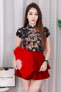 【S68135】【LFW独家小圆饼】【直播间搭配】双层蛋糕百褶荷叶边高腰显瘦西装裙子，内层防走光短裤 ❤️❤️ 【C-R3-C5】