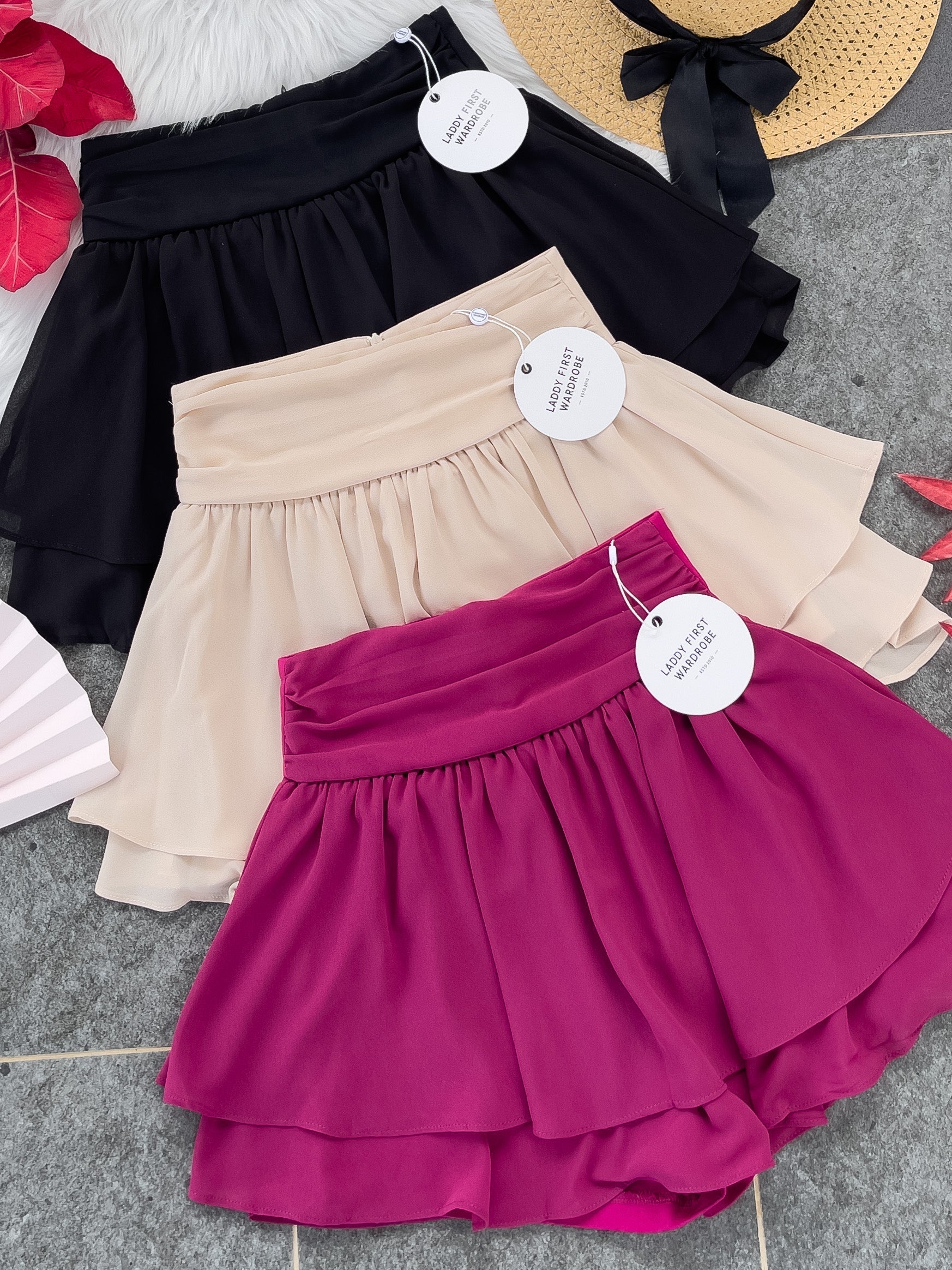 【S681131】‼️爆单王再次到货‼️【独家小圆饼】高质量西装拼雪纺蓬蓬高腰裙子【A-R3-C4】