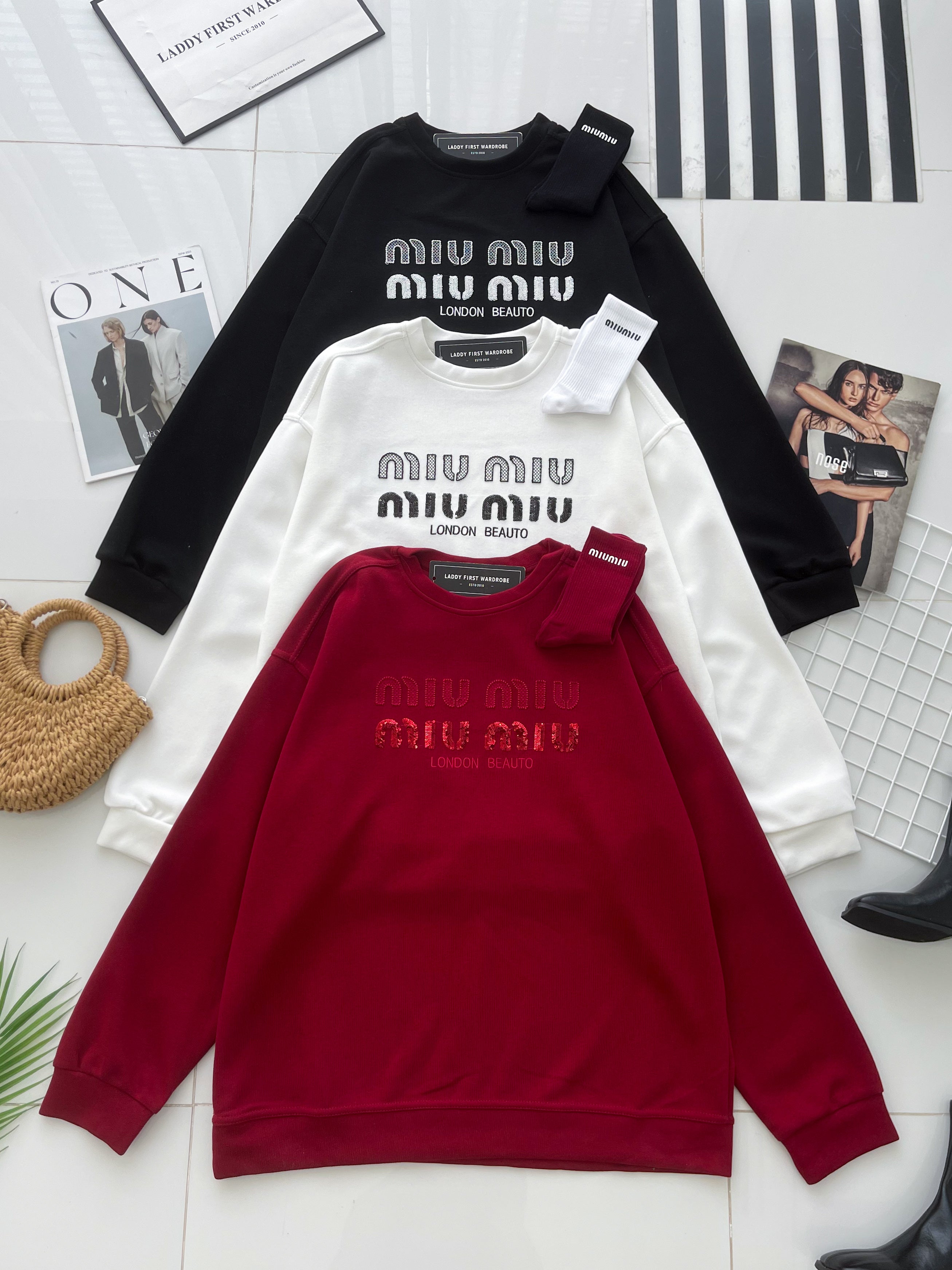 【O80221】高品质三件套男女同款厚实卫衣棉Oversized 潮流时尚长袖上衣 ❤️❤️上衣👕➕袜子🧦