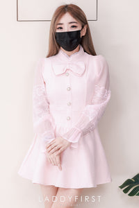 【D81620 / 37392】高品质高端洋气甜美蝴蝶结设计小香风连身裙子，内层有里布短裤❤️❤️ 【B-R1-C4】
