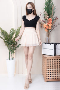 【S681131】‼️爆单王再次到货‼️【独家小圆饼】高质量西装拼雪纺蓬蓬高腰裙子【A-R3-C4】