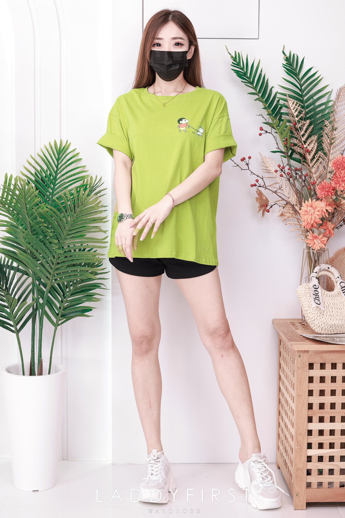 【O6614】高品质蜡笔小新圆领短袖宽松休闲 Oversized 上衣❤❤