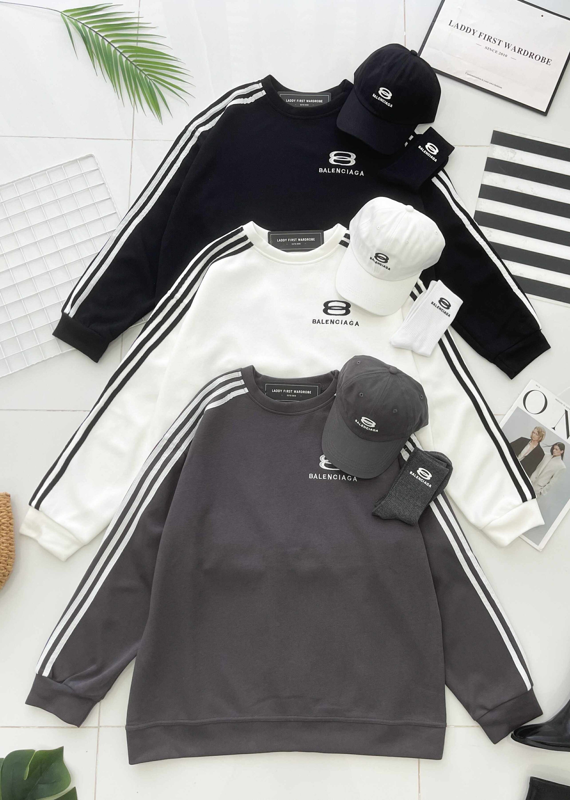 【O80112】高品质三件套男女同款厚实卫衣棉Oversized 潮流时尚长袖上衣 ❤️❤️ 上衣👕➕帽子🧢➕袜子🧦*【A-RU6】