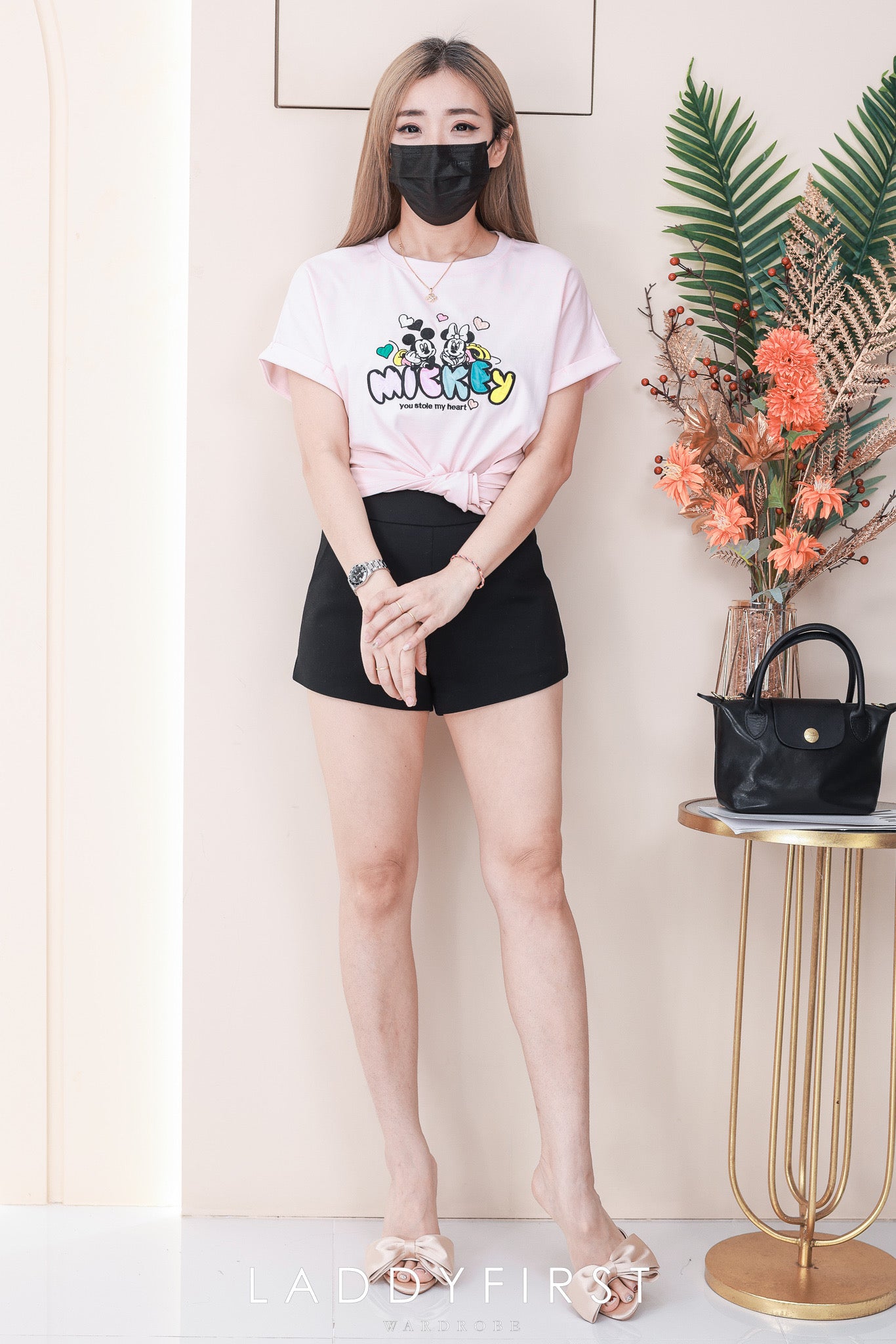 【T823319】高品质纯棉弹力宽松大版型米奇刺绣图简约日常百搭上衣 ❤️❤️