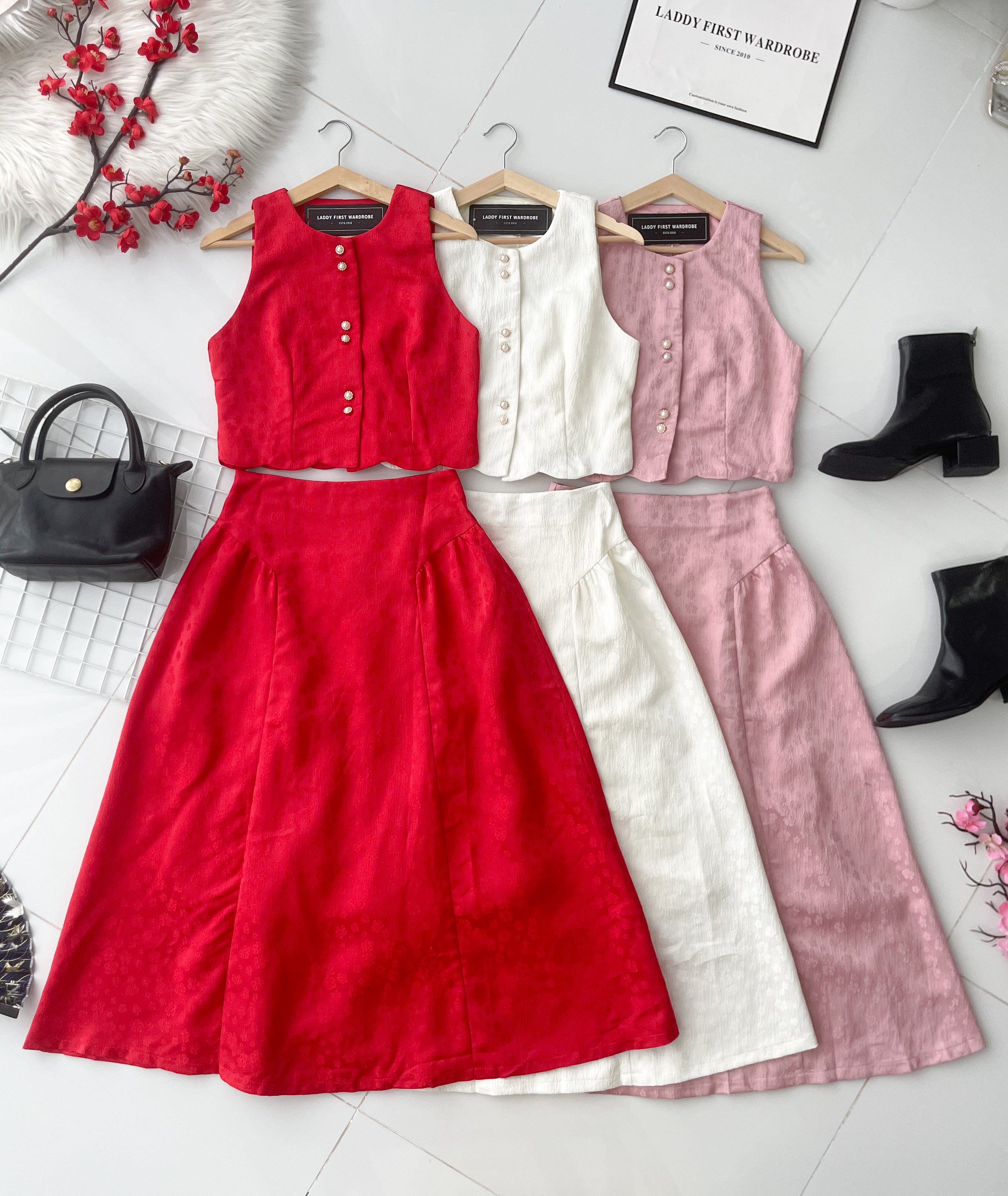 【SS98802】高品质两件式国风新中式旗袍套装 无袖上衣➕高腰长裙 ❤️❤️