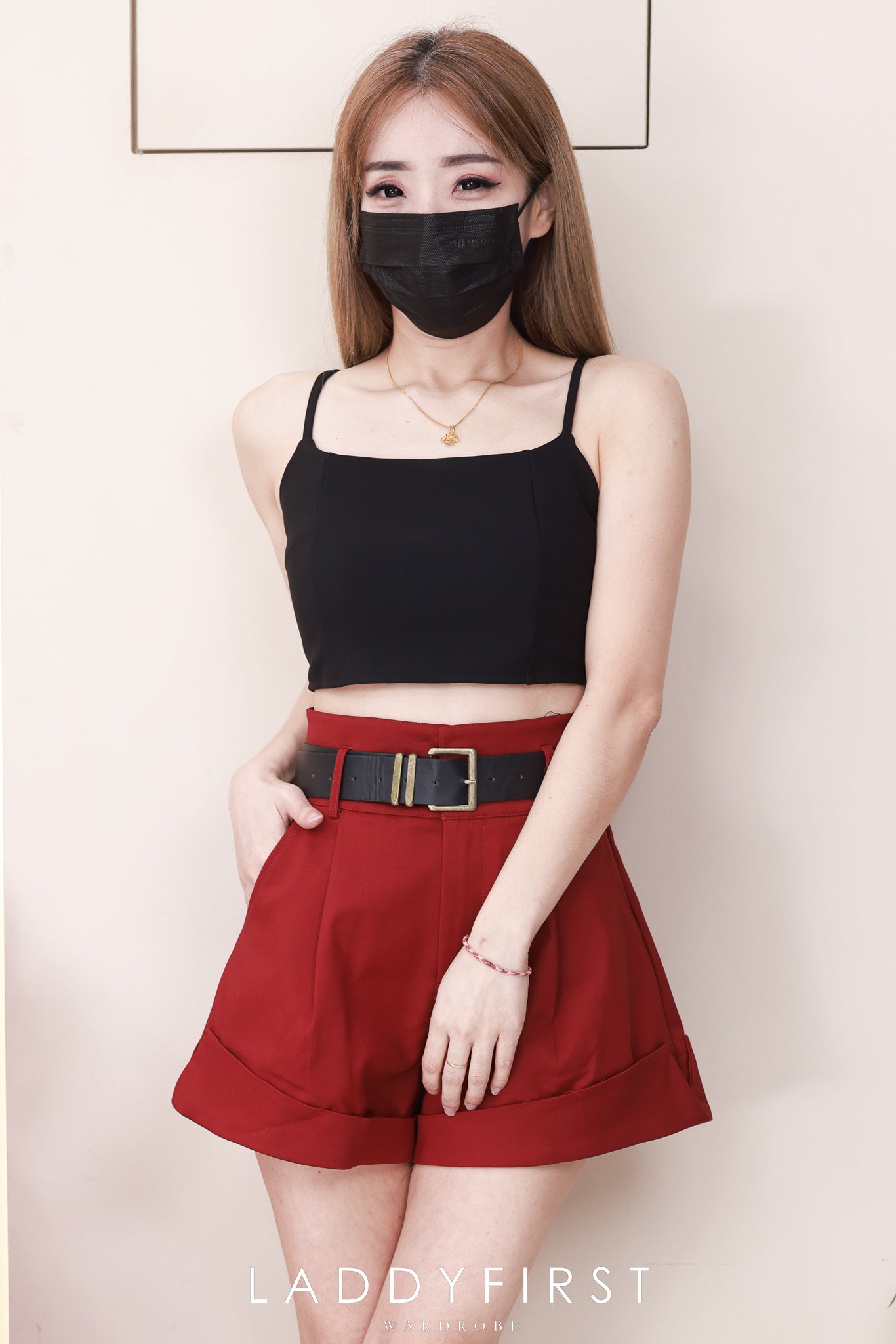 【S1919】高品质简约时尚厚实西装高腰显瘦百搭短裤，附送腰带，有口袋 ❤️❤️