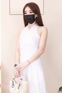 【SS6926】高品质两件式韩风简约款时尚套装 V领CUT IN上衣，腰间自调收腰绑带设计➕松紧腰弹力阔脚百搭长裤，有口袋 ❤️❤️【B-R1-C5】