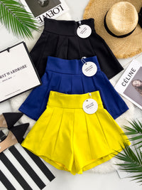 【S3380】【LFW独家小圆饼】高品质阔腿蓬蓬百褶显腰西装高腰百搭短裤，内层包臀防走光里布短裤 ❤️❤️【A-R3-C3】