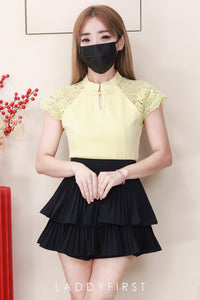 【S68135】【LFW独家小圆饼】【直播间搭配】双层蛋糕百褶荷叶边高腰显瘦西装裙子，内层防走光短裤 ❤️❤️ 【C-R3-C5】