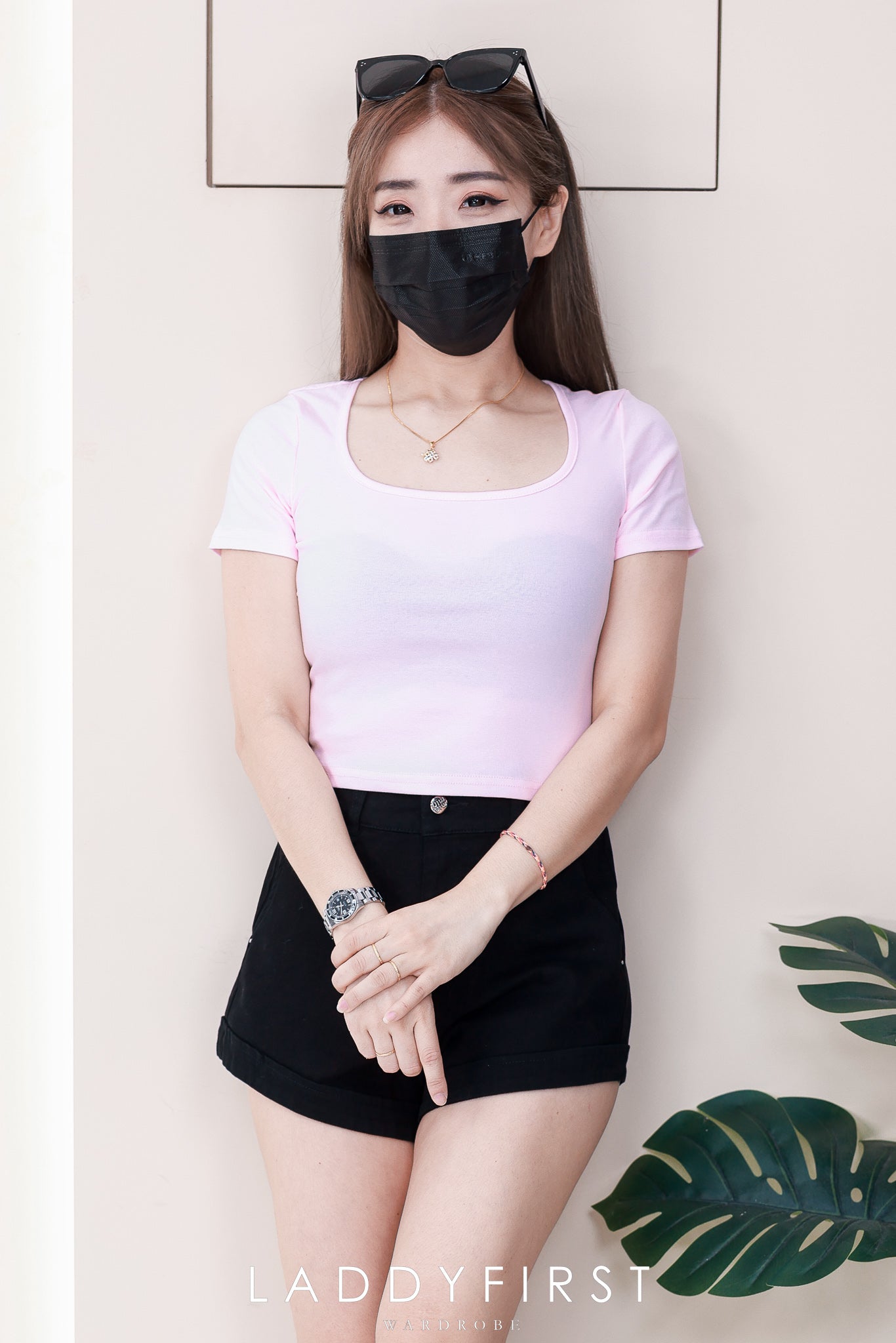 【T50155】独家爆款高品质方领短袖纯棉弹力简约日常百搭款上衣 ❤❤ 【B-R1-C5】