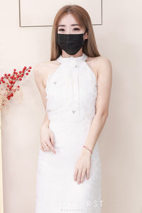 【D81706 / 37676】高品质高端气质立体花瓣提花连身裙子 ❤❤【A- R2-C3】