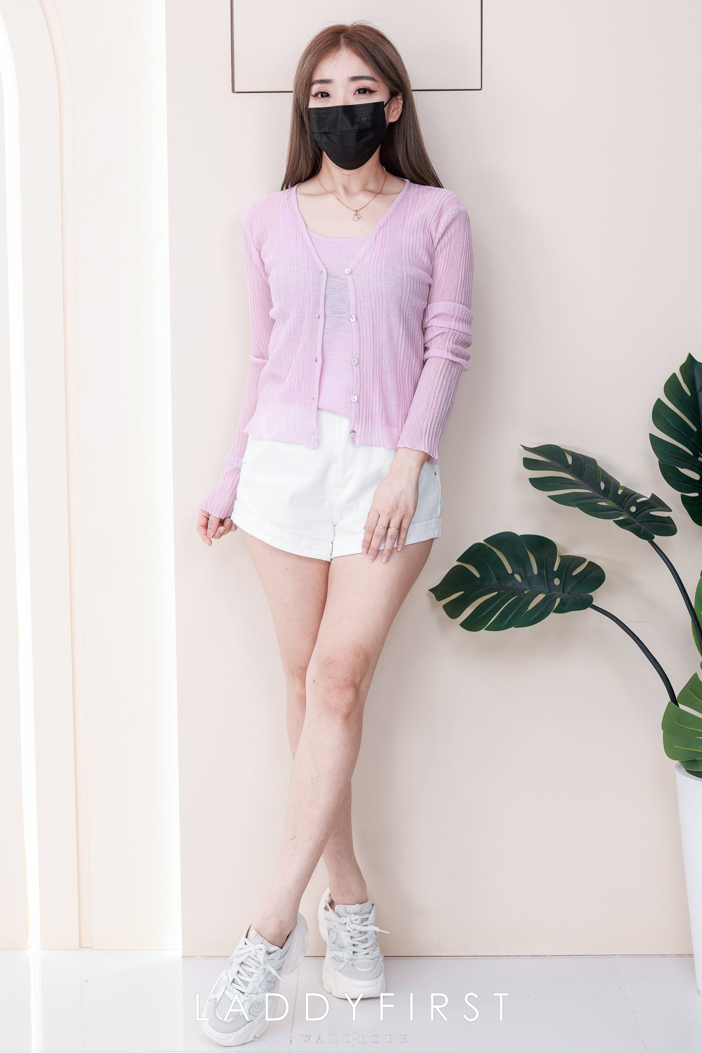 【T6973】高品质两件式针织内搭上衣➕长袖外套 ❤️❤️ 【B-R1-C2】