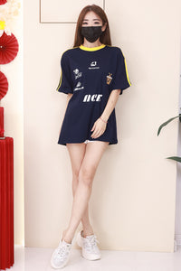 【O9546】高品质宽松休闲拼色OVERSIZE TEE ❤️【H】