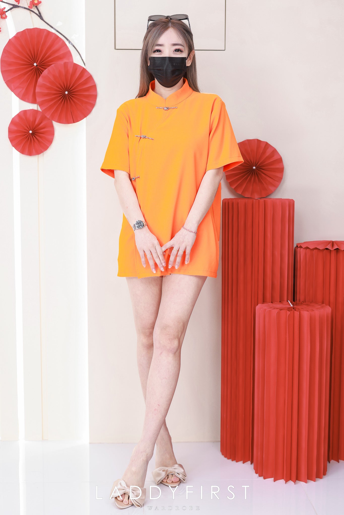 【T3482】【LFW独家小圆饼】高品质男女同款西装短袖金属盘扣唐装旗袍上衣，有口袋 ❤️❤️