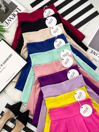 【S3380】【LFW独家小圆饼】高品质阔腿蓬蓬百褶显腰西装高腰百搭短裤，内层包臀防走光里布短裤 ❤️❤️【A-R3-C3】