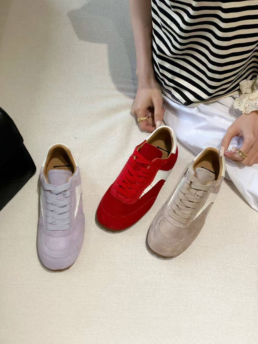 【R830-10】🔅精选预售款🔅 高质量韩系街头风软底复古真皮休闲阿甘鞋子 ❤️