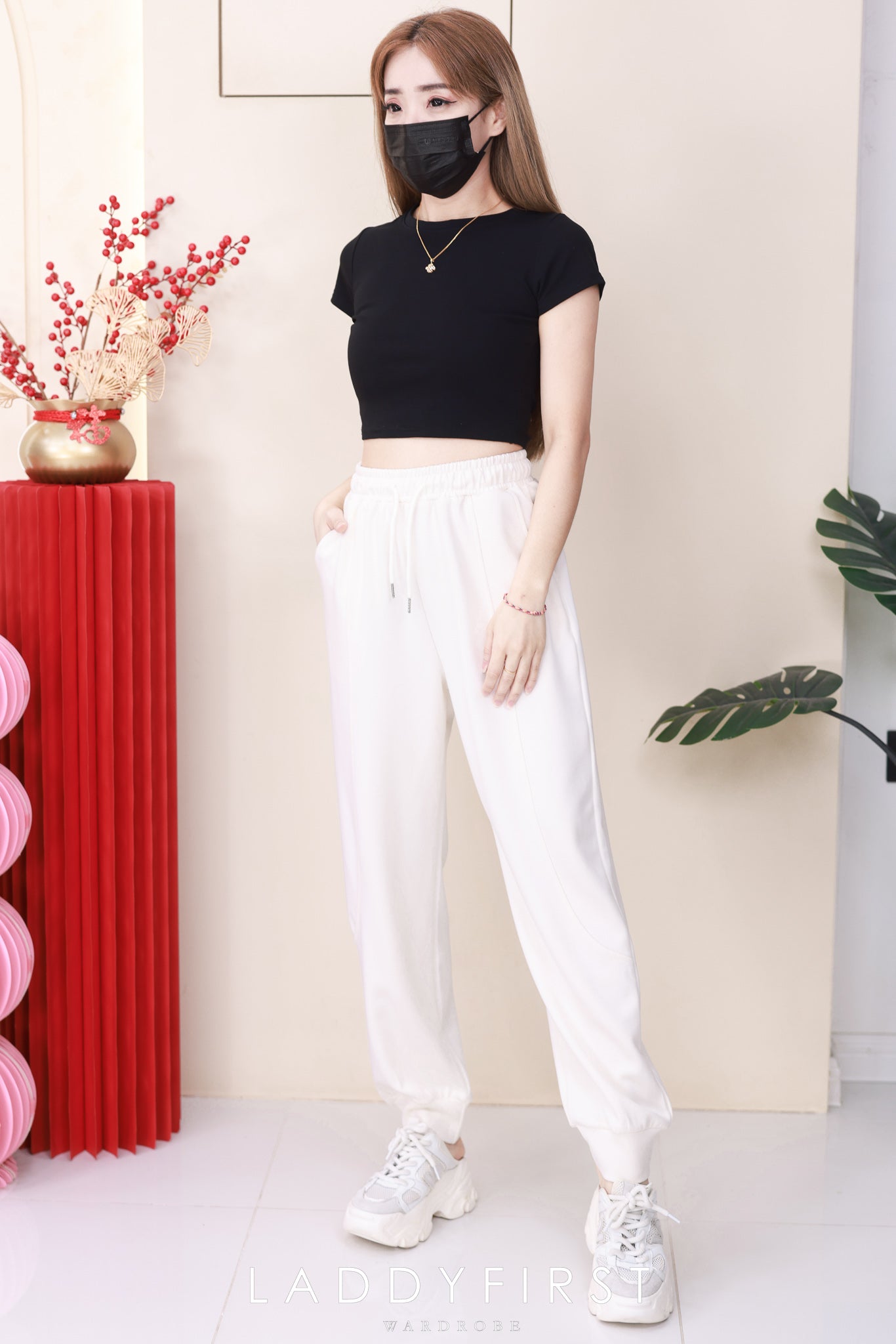 【L1192-1】⚡补货预订款⚡高品质空气棉松紧腰弹力运动休闲长裤，有口袋 ❤️❤️