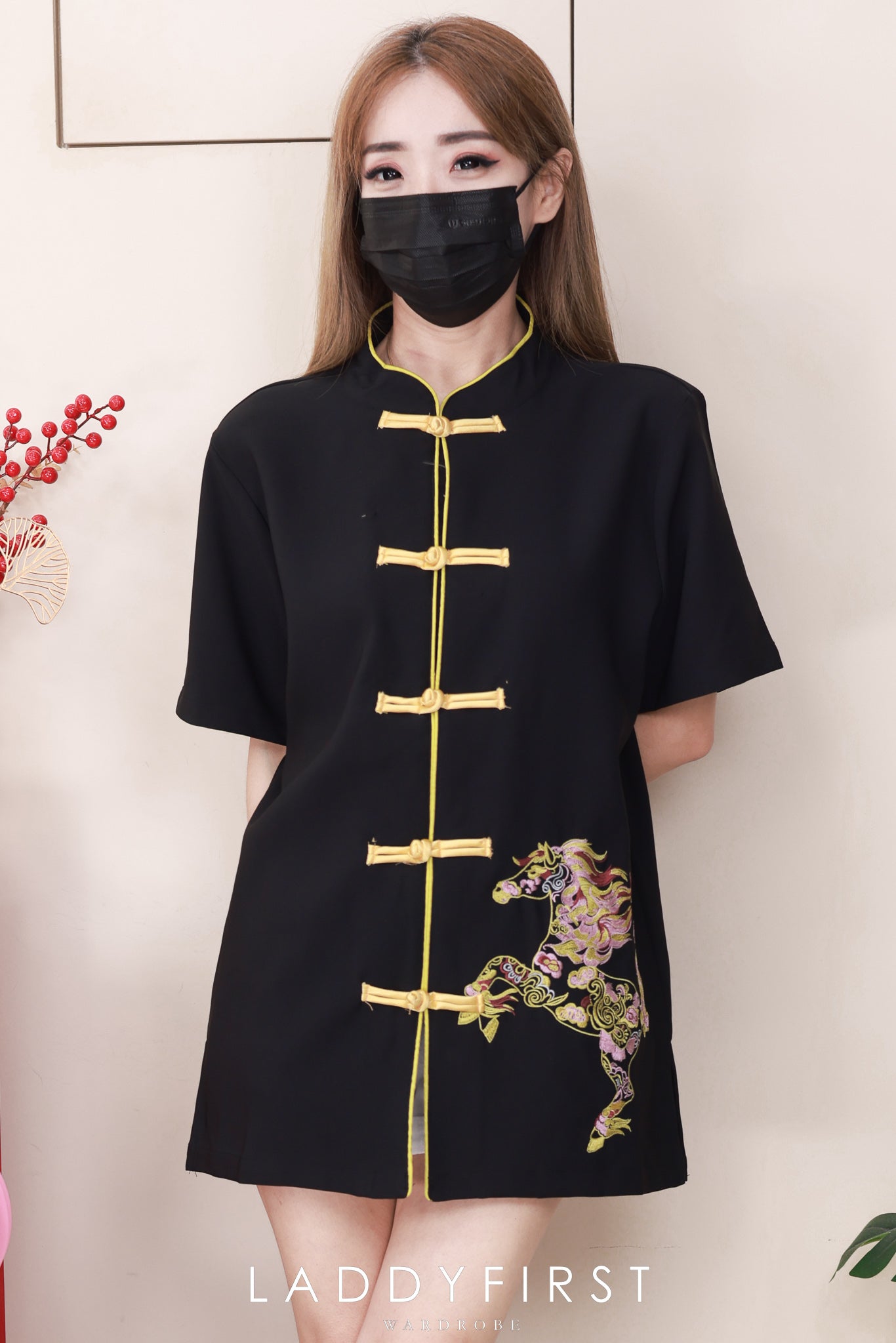 【T55353】【补厂家现货⚡️⚡️】高品质【男装】高端大气重工刺绣奔腾马图国风唐装提花旗袍上衣 ❤❤