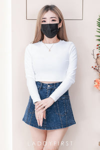 【S3524】独家爆款高品质牛仔COTTON JEANS简约显瘦显腿长百搭牛仔高腰裤裙，有口袋 ❤️❤️【B-R3-C1】