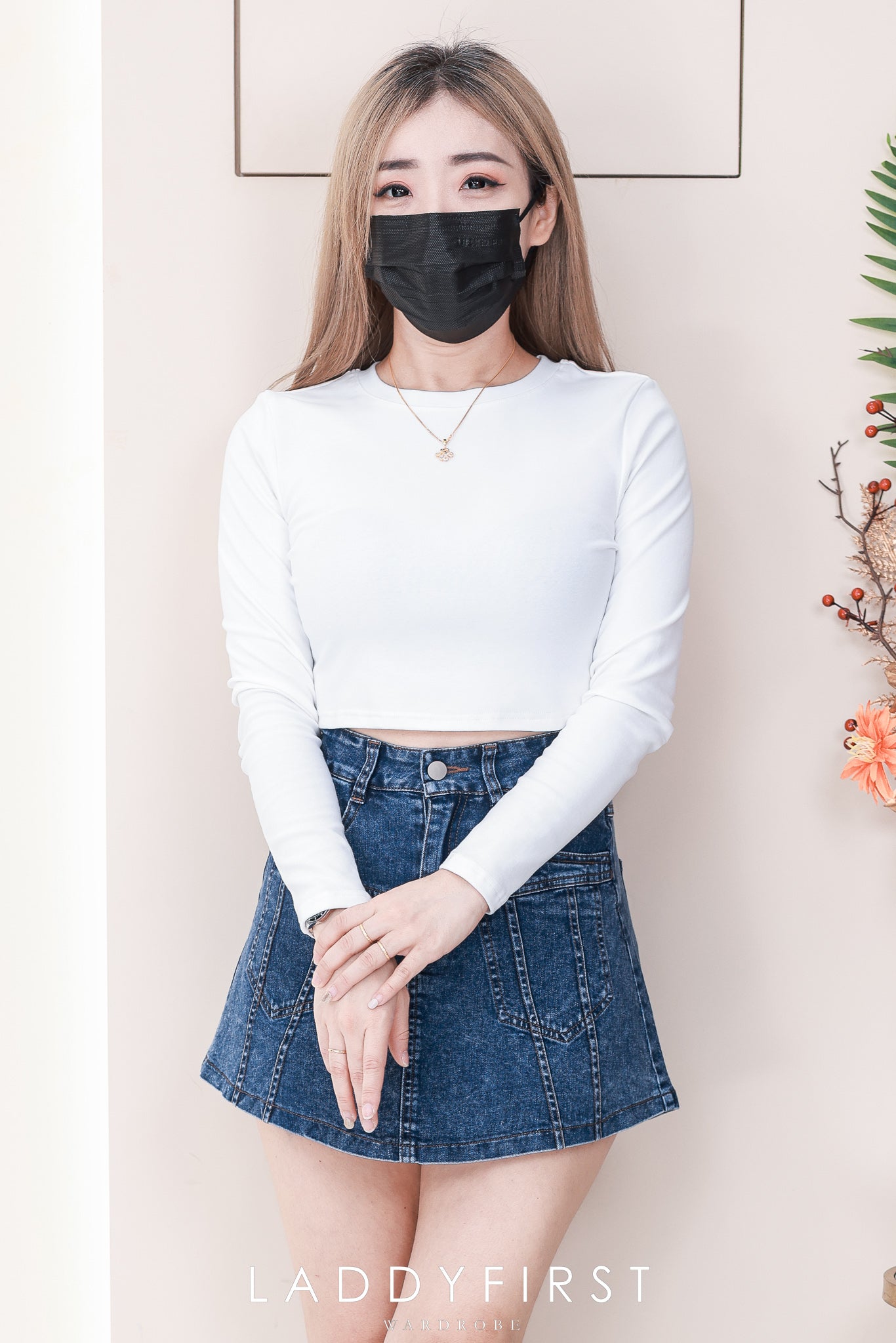 【S3524】独家爆款高品质牛仔COTTON JEANS简约显瘦显腿长百搭牛仔高腰裤裙，有口袋 ❤️❤️【B-R3-C1】