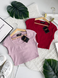 【T3475】LFW独家爆款高品质大U领纯棉弹力简约百搭出袖上衣 ❤❤ 【B-R2-C2】