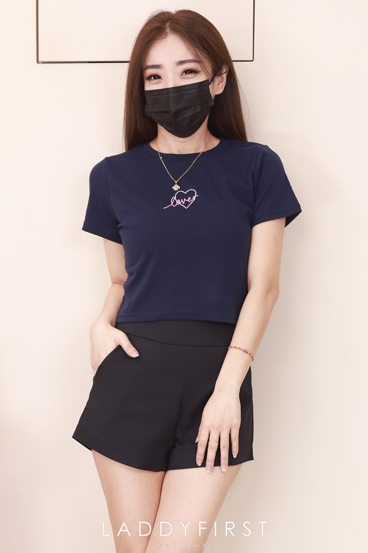 【T83299】高品质love字体刺绣纯棉弹力短袖日常休闲百搭上衣 ❤❤【A-R1-C2】