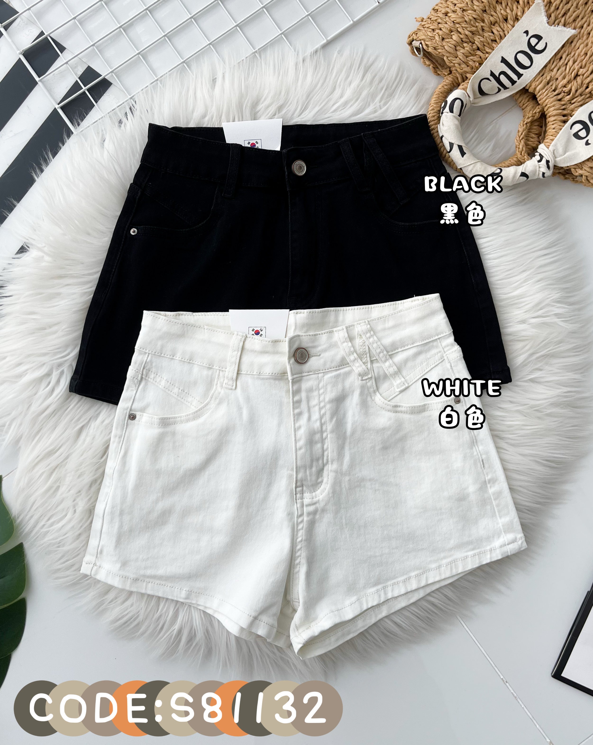 【S8113】高品质COTTON JEANS牛仔弹力日常简约休闲百搭短裤，有口袋 ❤️❤️