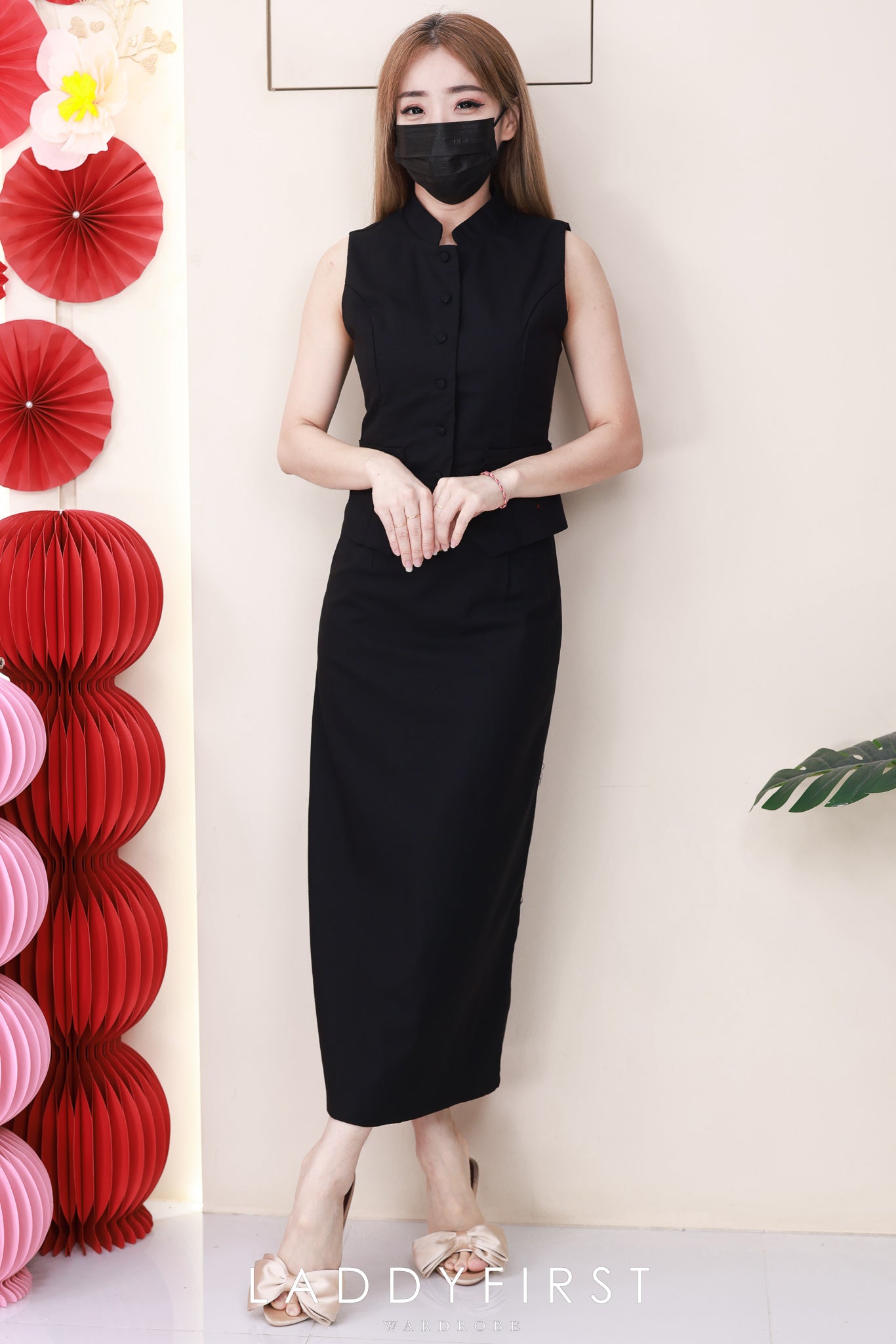 【SS82826】高品质两件式新中式棉麻套装 立领新中式马甲上衣➕棉麻高腰百搭裙子 ❤️❤️