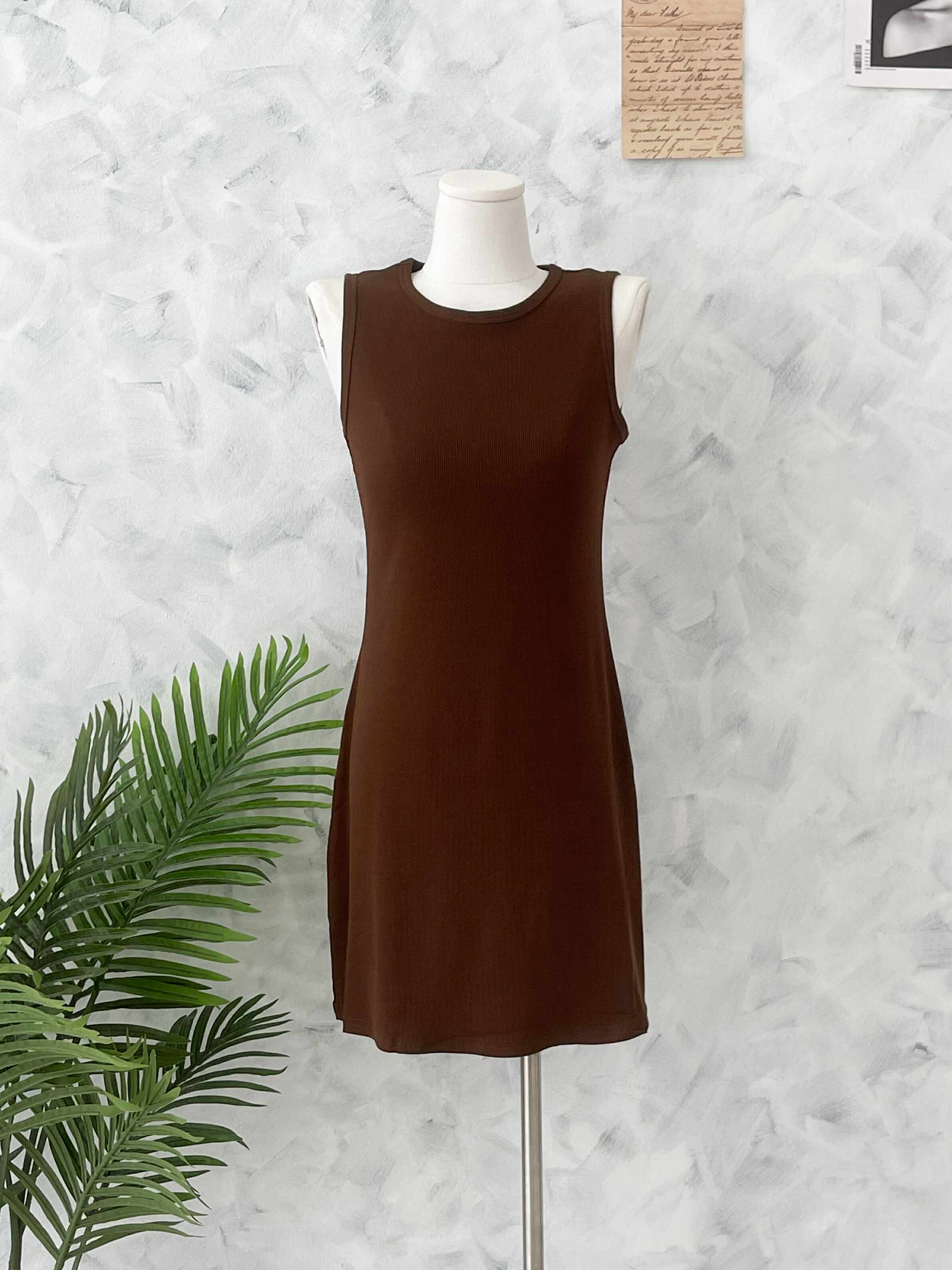 【D82420】高品质螺纹面料弹力慵懒风连身裙子❤️❤️ 【C-R1-C3】