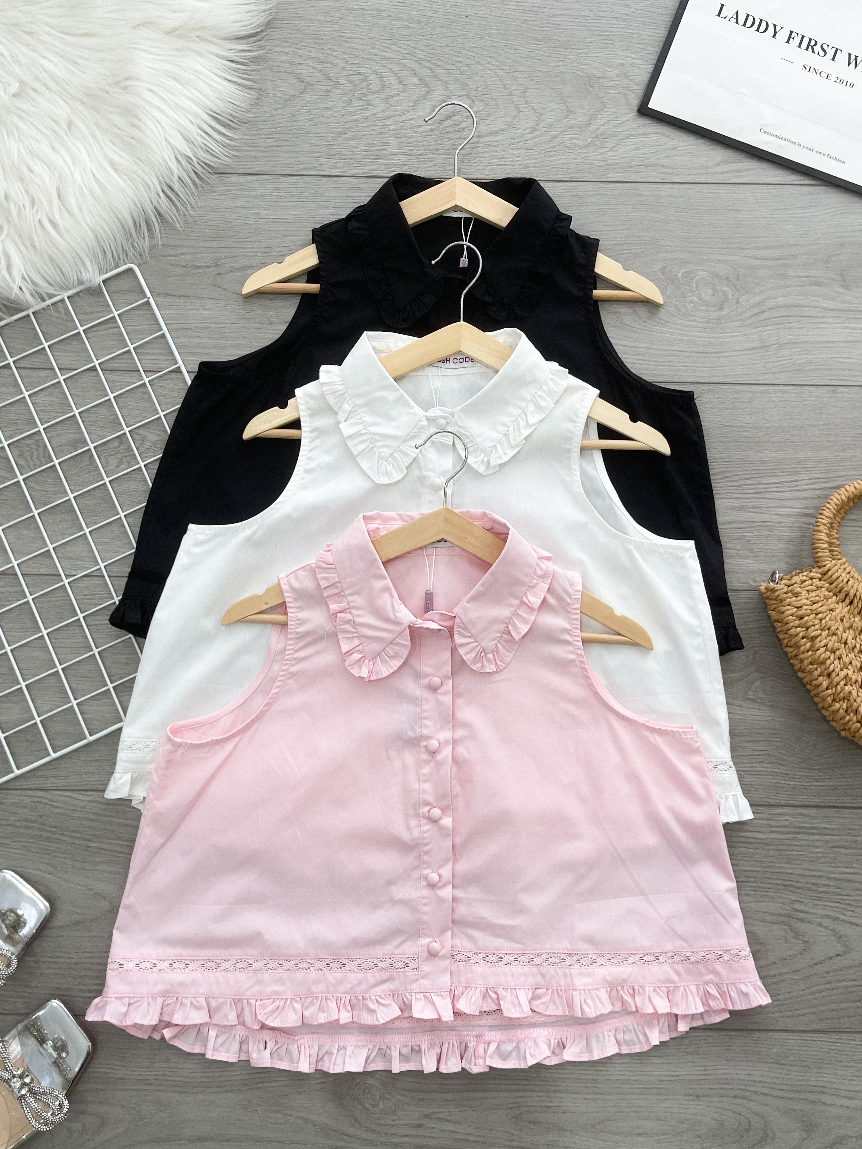 【T14504 / 65179】高品质减龄款娃娃领宽松版衬衫上衣 ❤❤