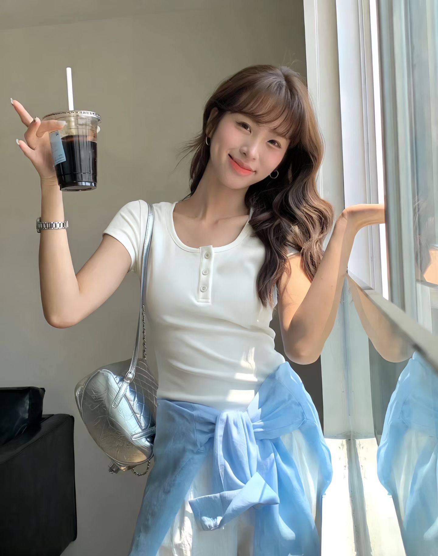 【DG7436】🇨🇳 中国代购 🇨🇳 高质量棉质纽扣Button领修身显瘦 Zara Tee ❤️【005】