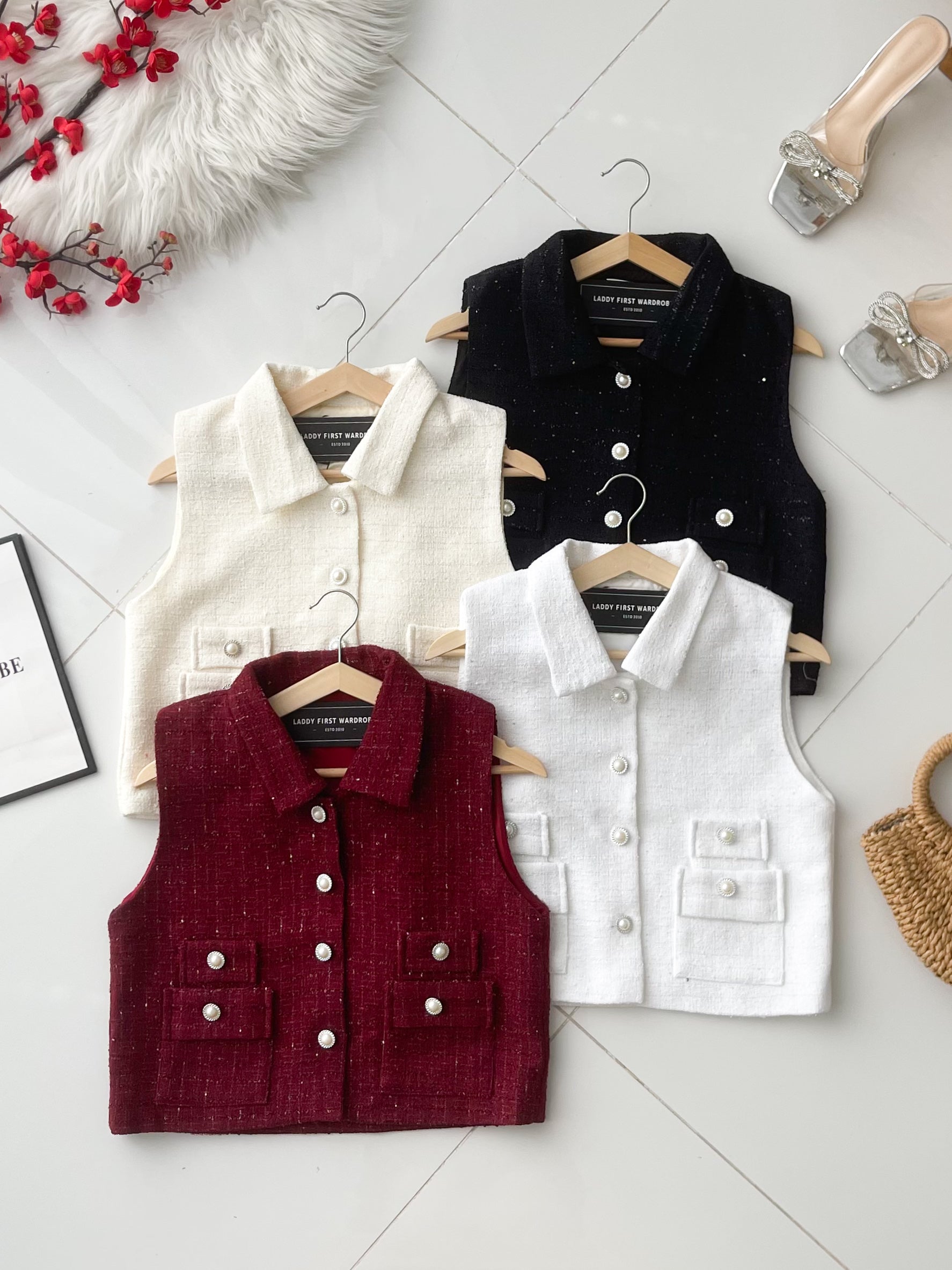 【T2792】高品质高端气质名媛风小香风马甲式上衣/外套 ❤❤