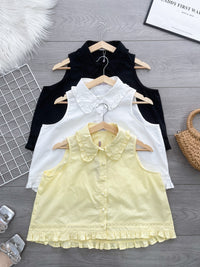 【T14504 / 65179】高品质减龄款娃娃领宽松版衬衫上衣 ❤❤ 【A-R1-C3】
