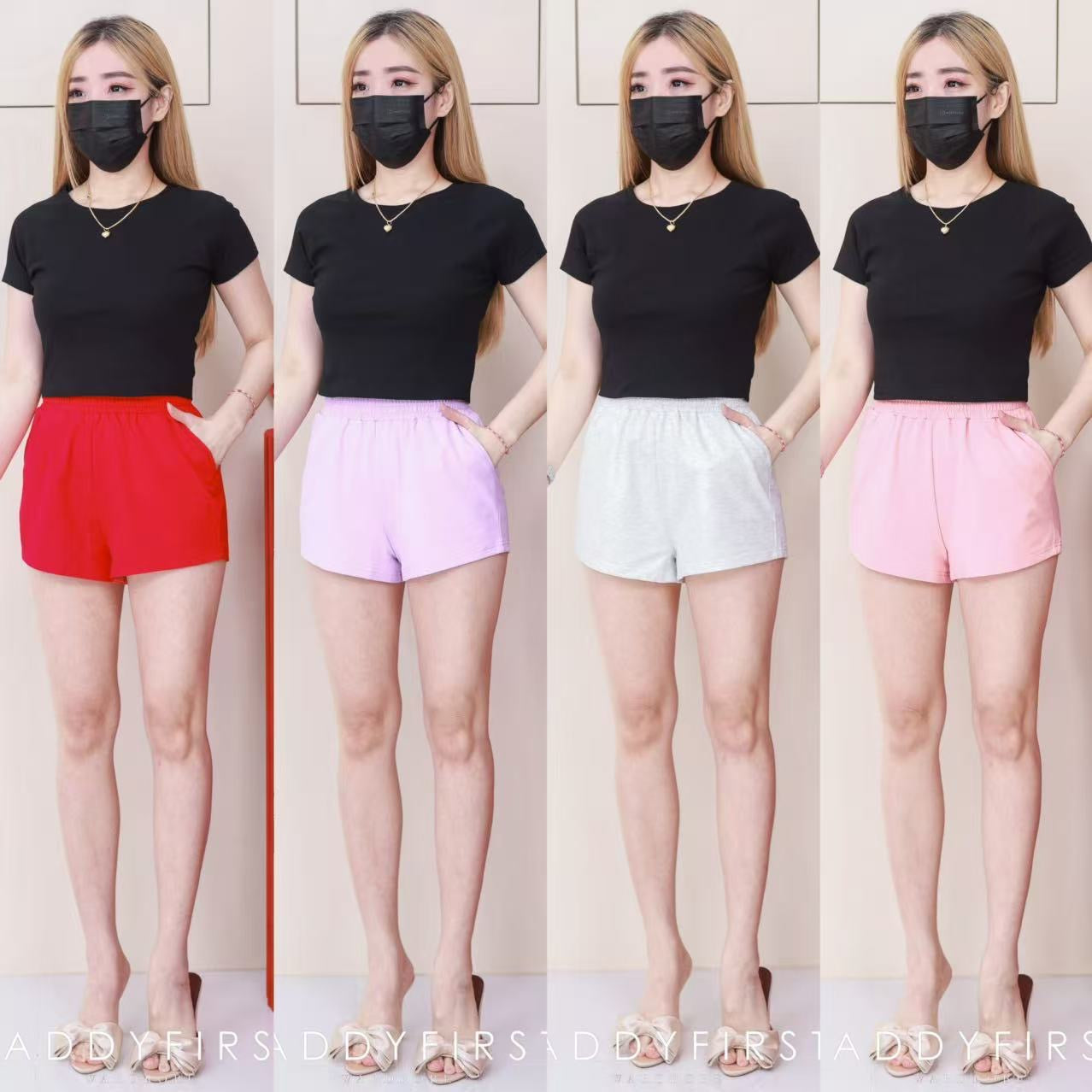 【S9045】独家爆款卫衣棉松紧腰弹力日常休闲百搭短裤，有口袋 ❤️❤️ #休闲百搭 🔥🔥 【B-R3-C3】