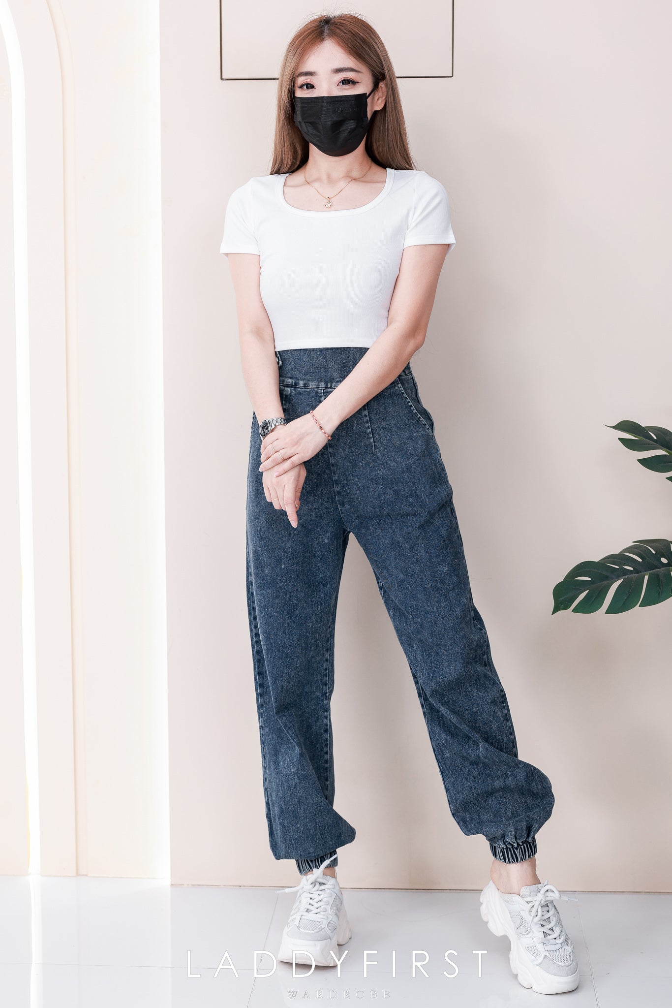 【L6754】高品质COTTON JEANS牛仔弹力老爹百搭九分长裤❤️❤️