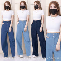 【L5822】高品质COTTON JEANS气质直筒阔脚牛仔百搭长裤，有口袋 ❤️❤️【A-R1-C3】