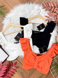 【T3373】独家爆款无袖荷叶边皱褶设计纯棉百搭时装上衣 ❤❤ 【C-R3-C4】