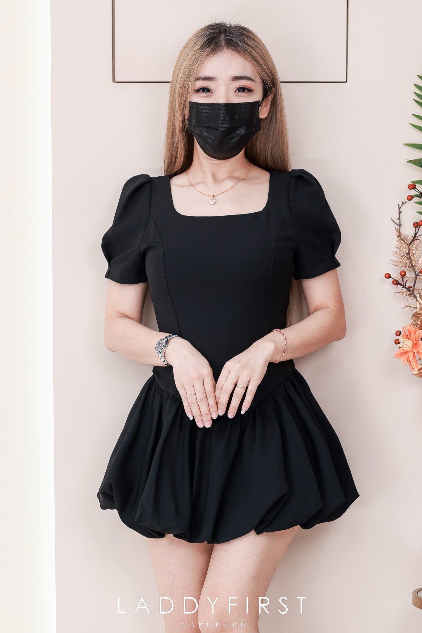 【D55338】高品质可盐可甜版型修身西装花苞连身裙子 ❤️❤️【B-R1-C2】